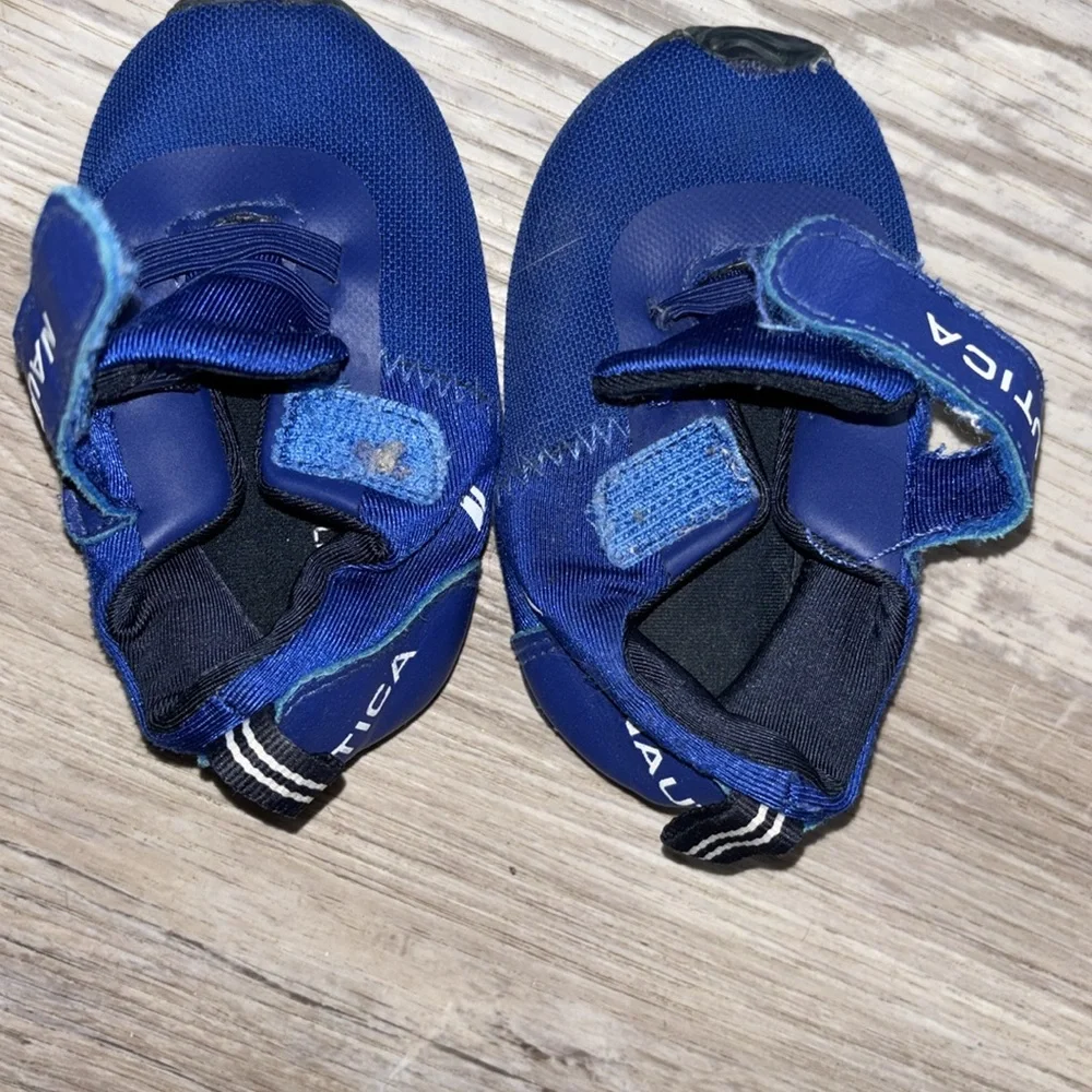 Nautica Blue Baby Walker Shoes Velcro Closure
